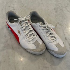 Puma red white and blue shoes. Size 12 US.